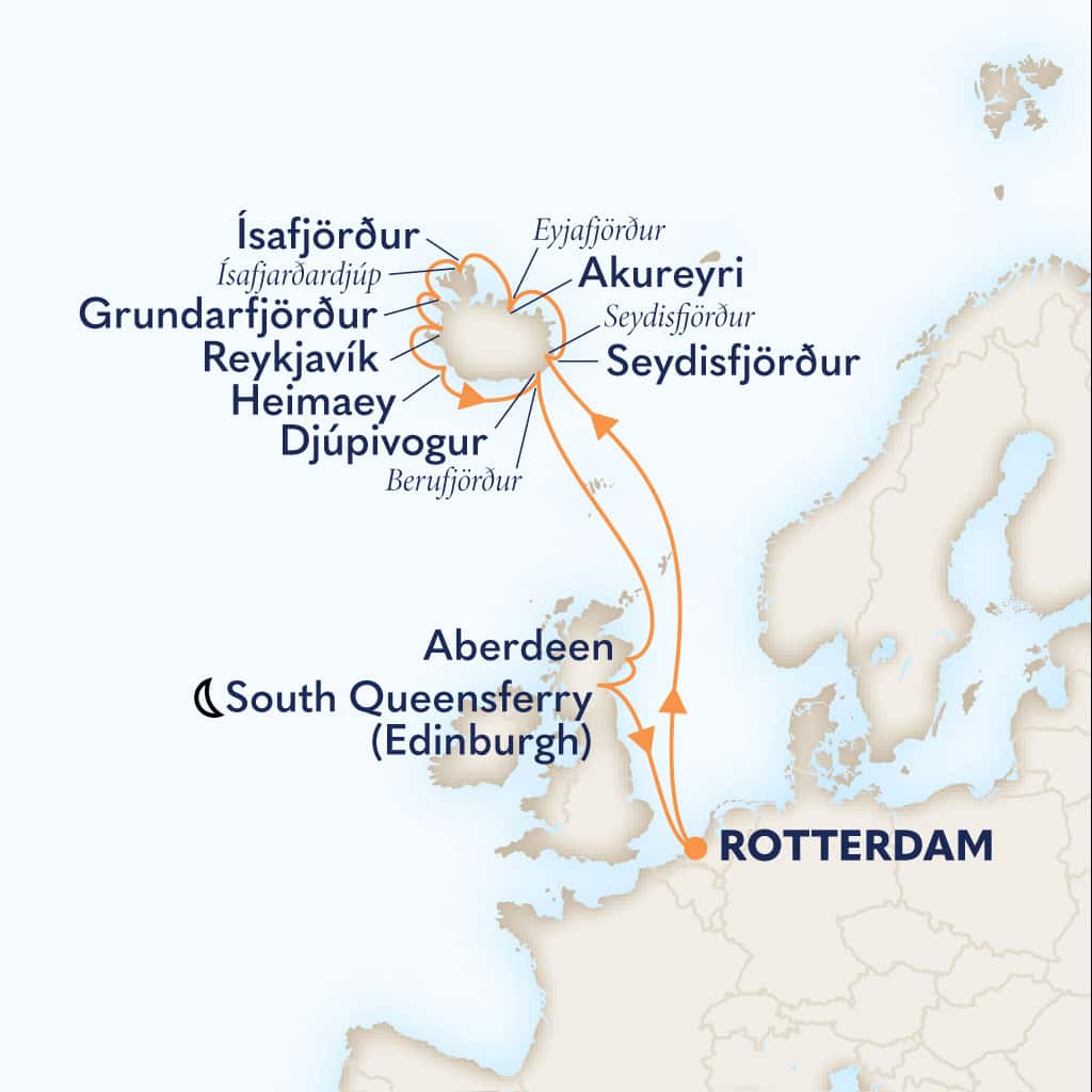 carte Pays-Bas & Islande & Féroé & Royaume-Uni, 15 jours