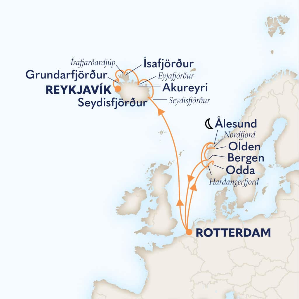 carte Pays-Bas & Norvège & Islande, 15 jours