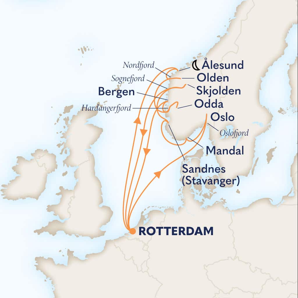 carte Pays-Bas & Norvège, 15 jours