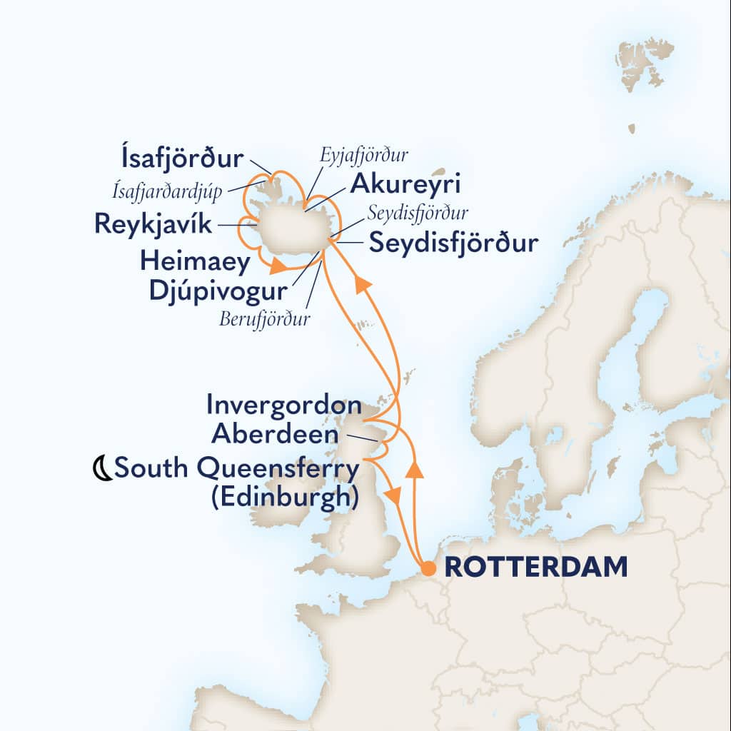 carte Pays-Bas & Royaume-Uni & Islande & Féroé, 15 jours