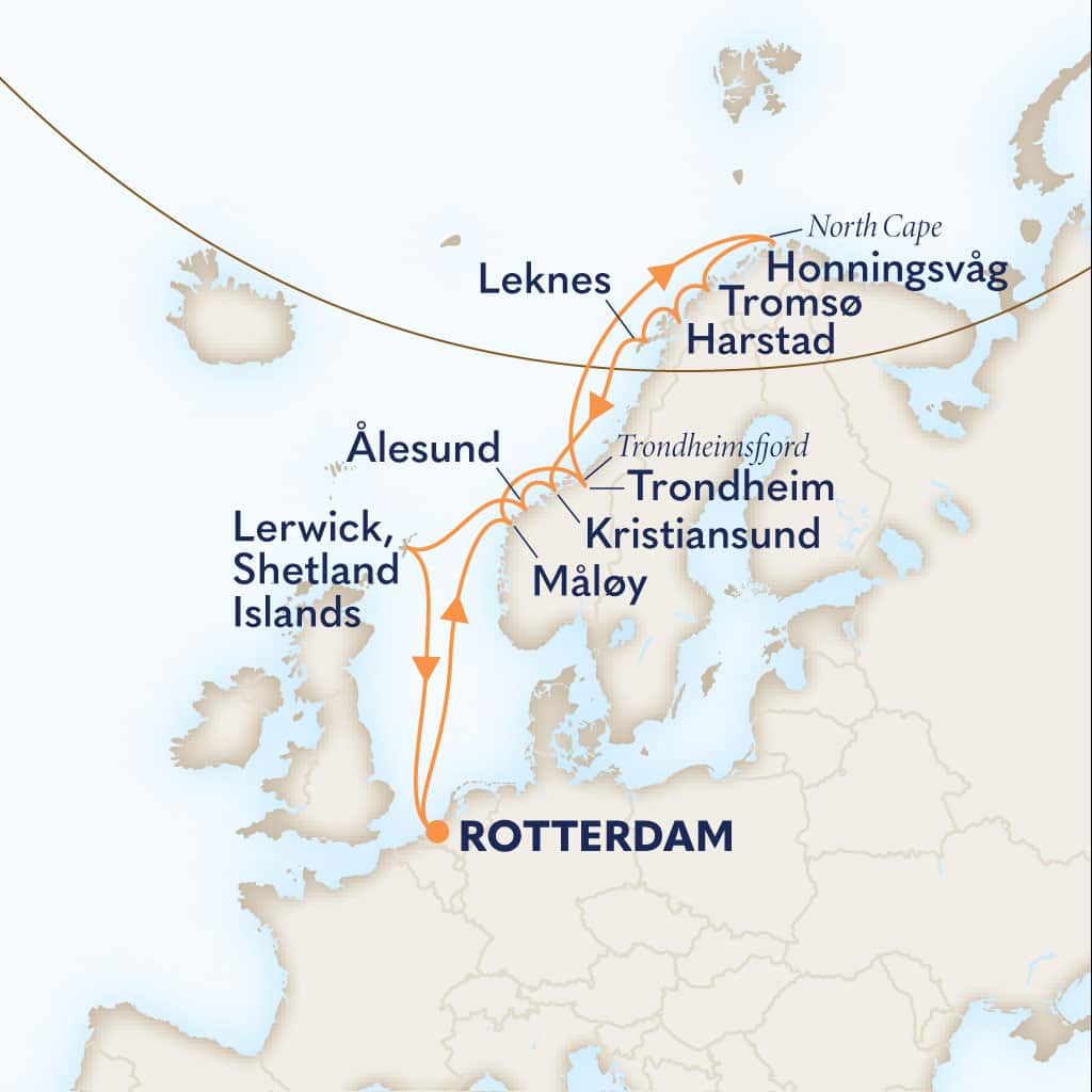 carte Pays-Bas & Norvège & Royaume-Uni, 15 jours