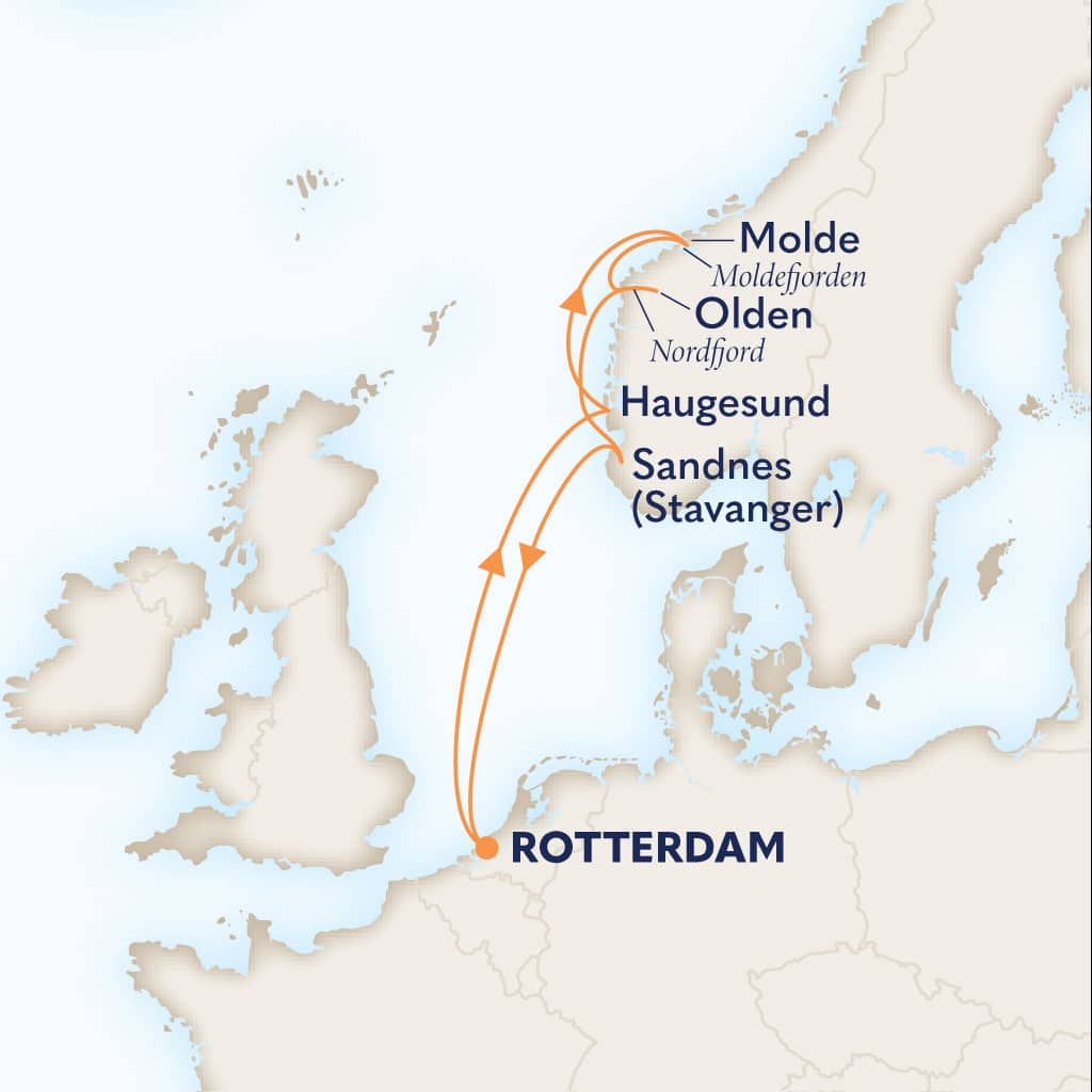 carte Pays-Bas & Norvège, 8 jours