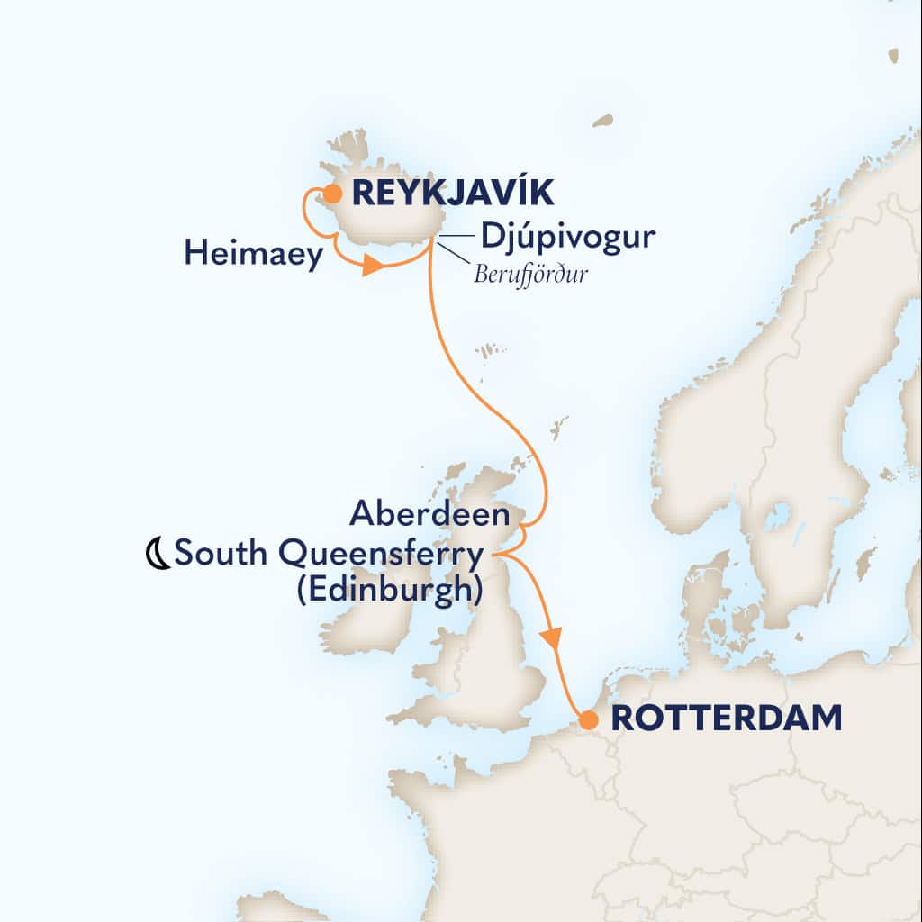 carte Islande & Féroé & Royaume-Uni & Pays-Bas, 8 jours