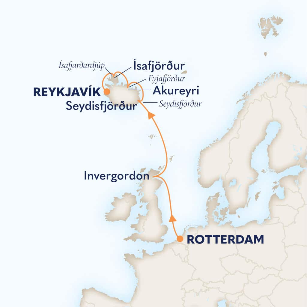 carte Pays-Bas & Royaume-Uni & Islande, 8 jours