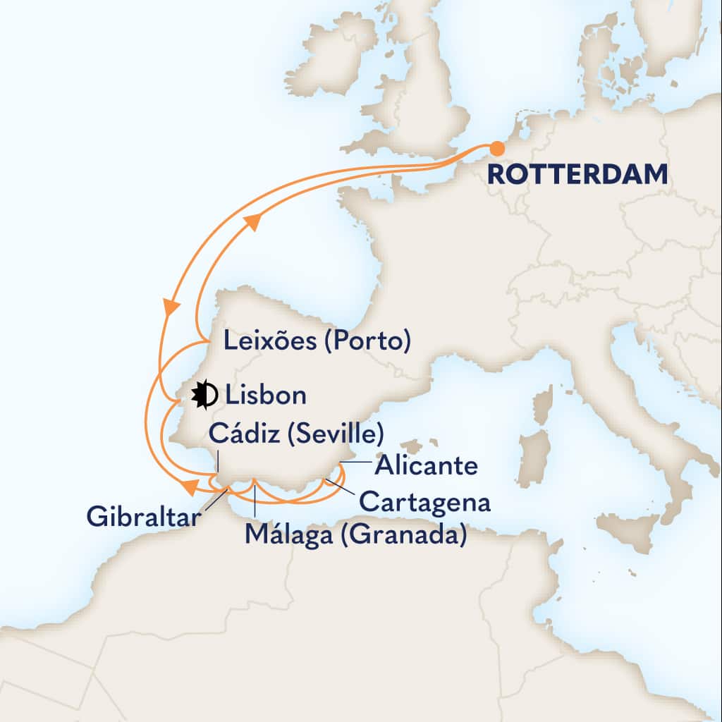 carte Pays-Bas & Portugal & Espagne & Royaume-Uni, 15 jours