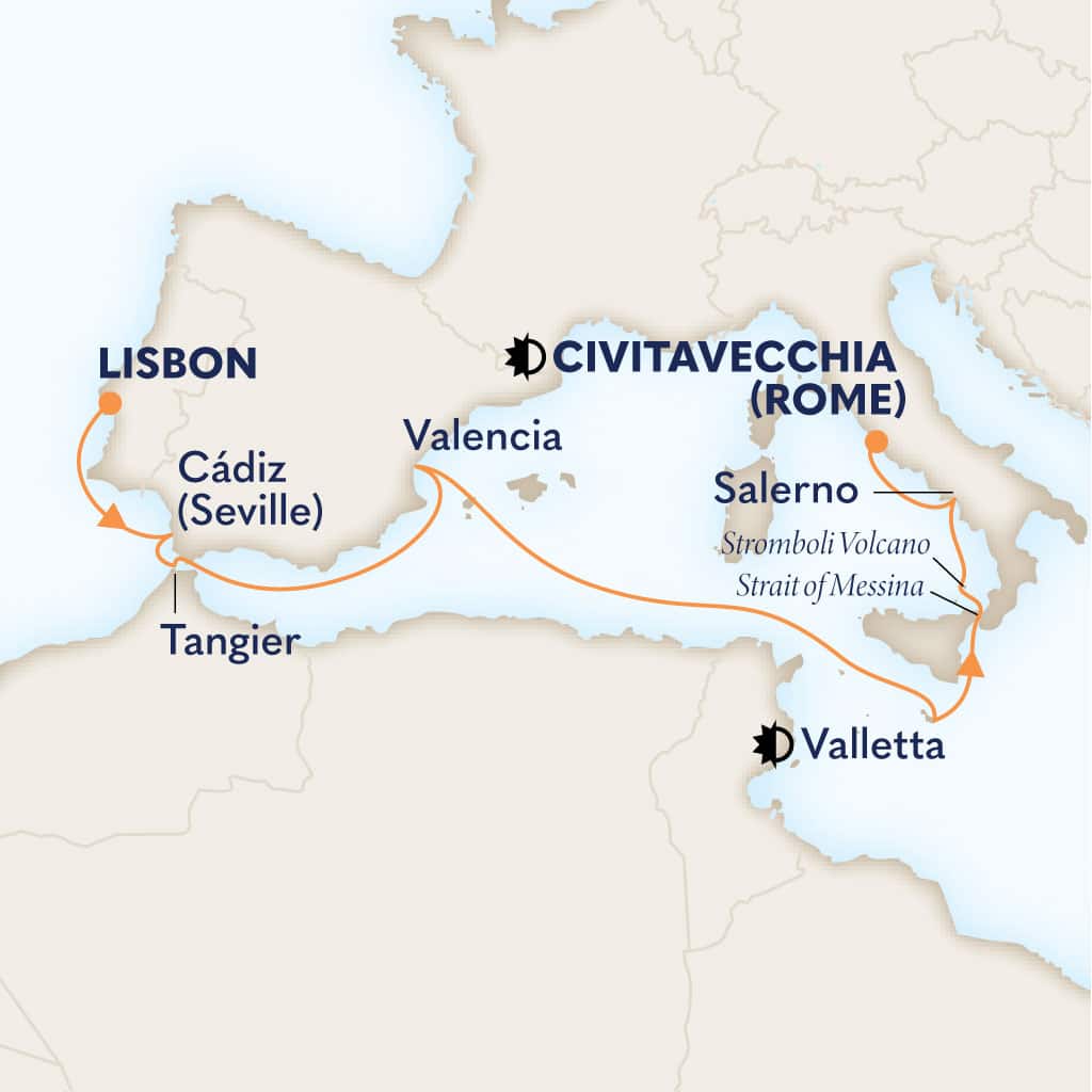 carte Portugal & Espagne & Maroc & Malte & Italie, 12 jours