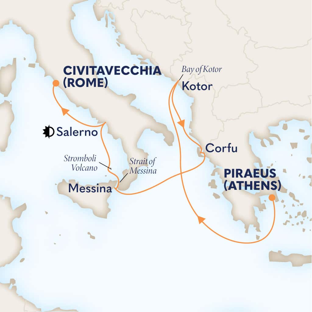 carte Grèce & Italie, 8 jours