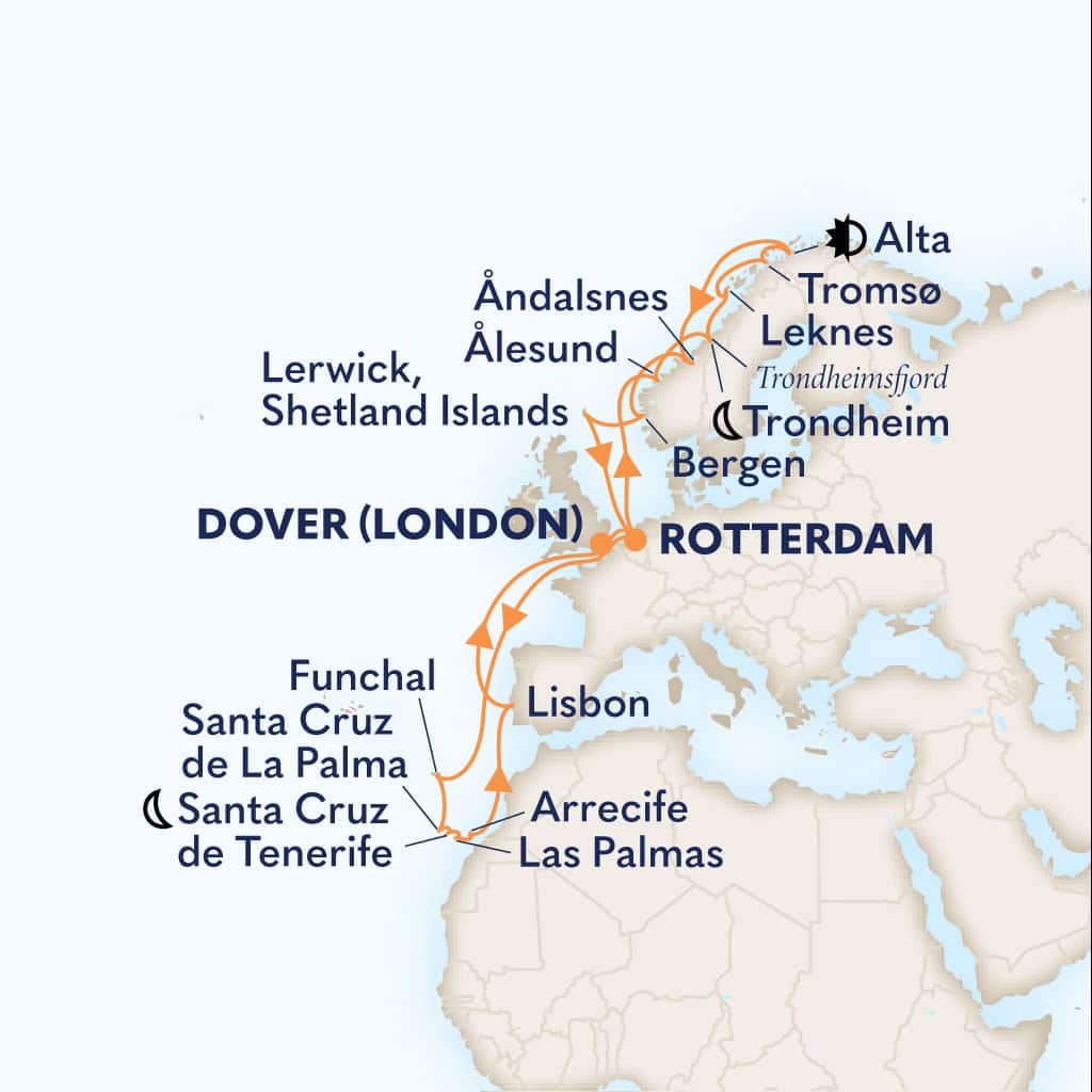 carte Royaume-Uni & Pays-Bas & Portugal & Espagne & Norvège, 30 jours
