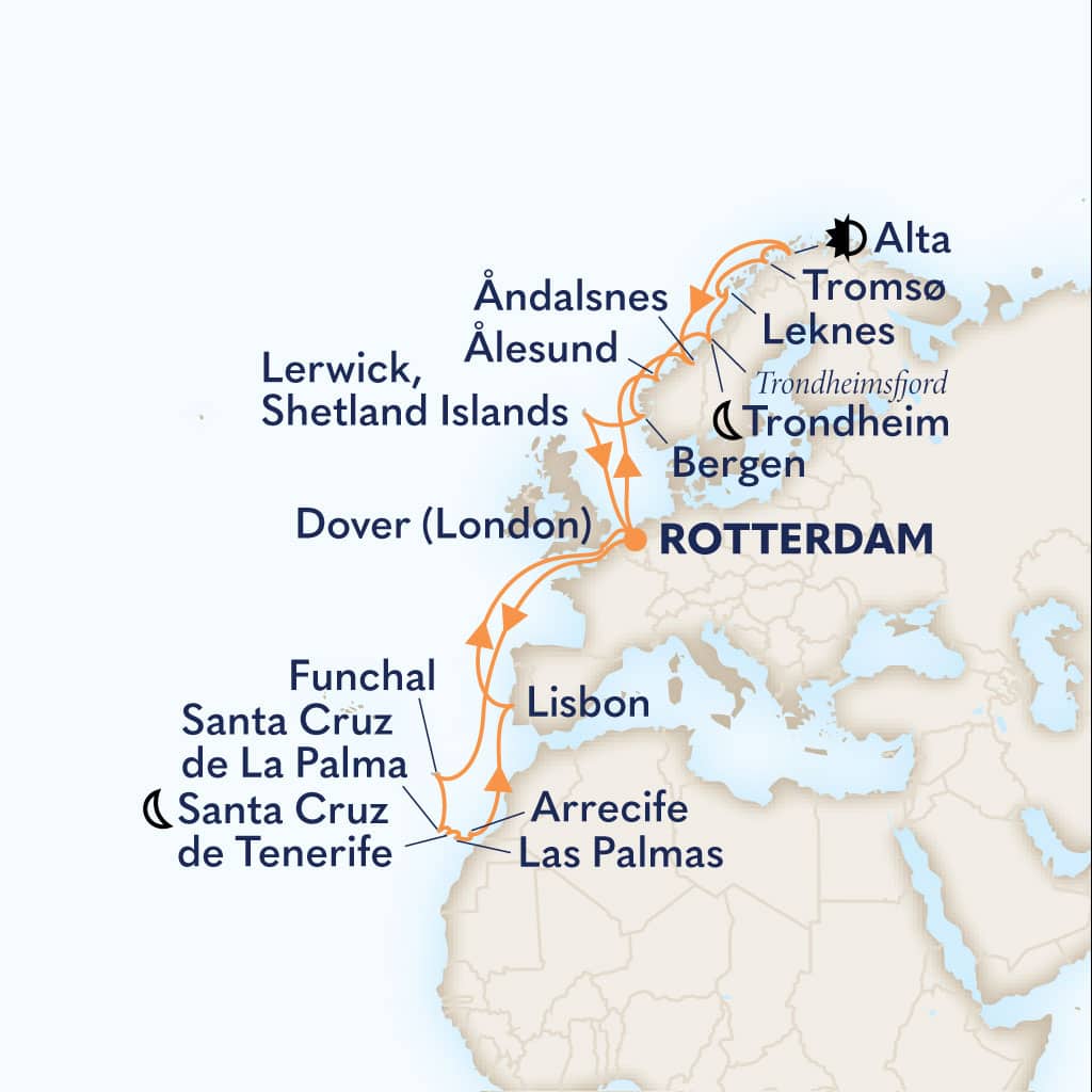 carte Pays-Bas & Portugal & Espagne & Royaume-Uni & Norvège, 29 jours