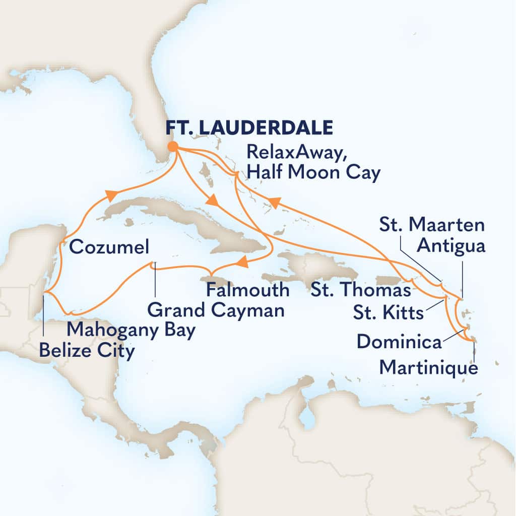 carte Etats-Unis & Saint Martin & Antigua-et-Barbuda & République dominicaine & France, 22 jours