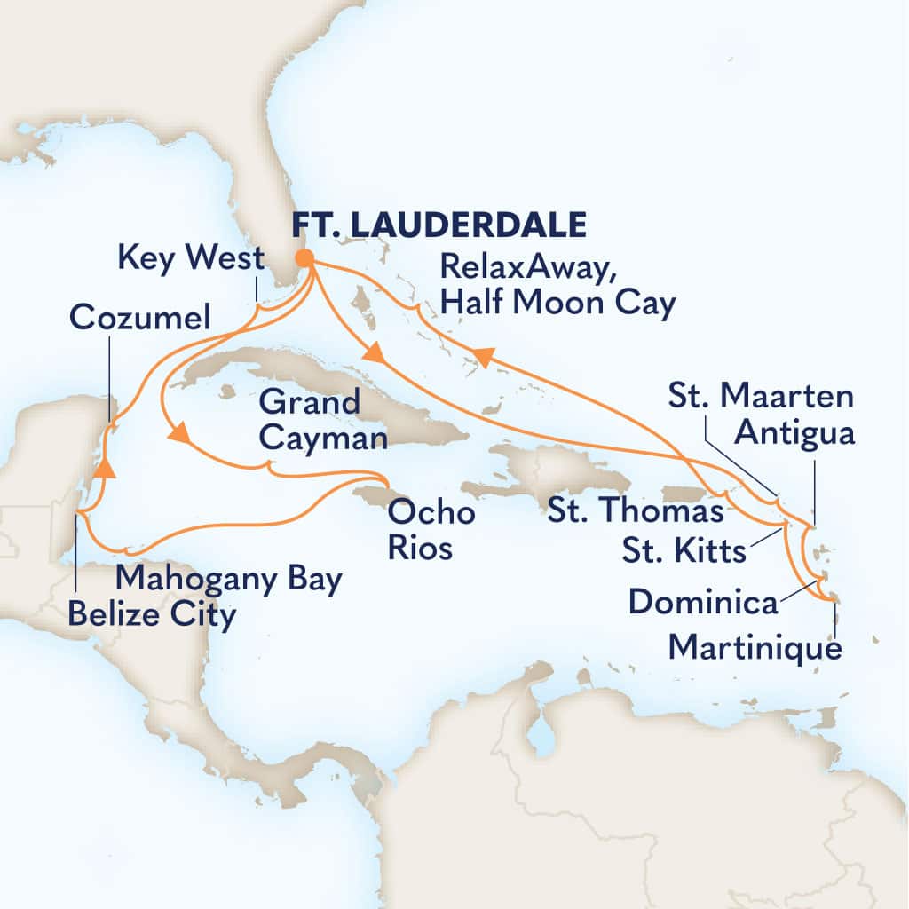 carte Etats-Unis & Saint Martin & Antigua-et-Barbuda & République dominicaine & France, 22 jours