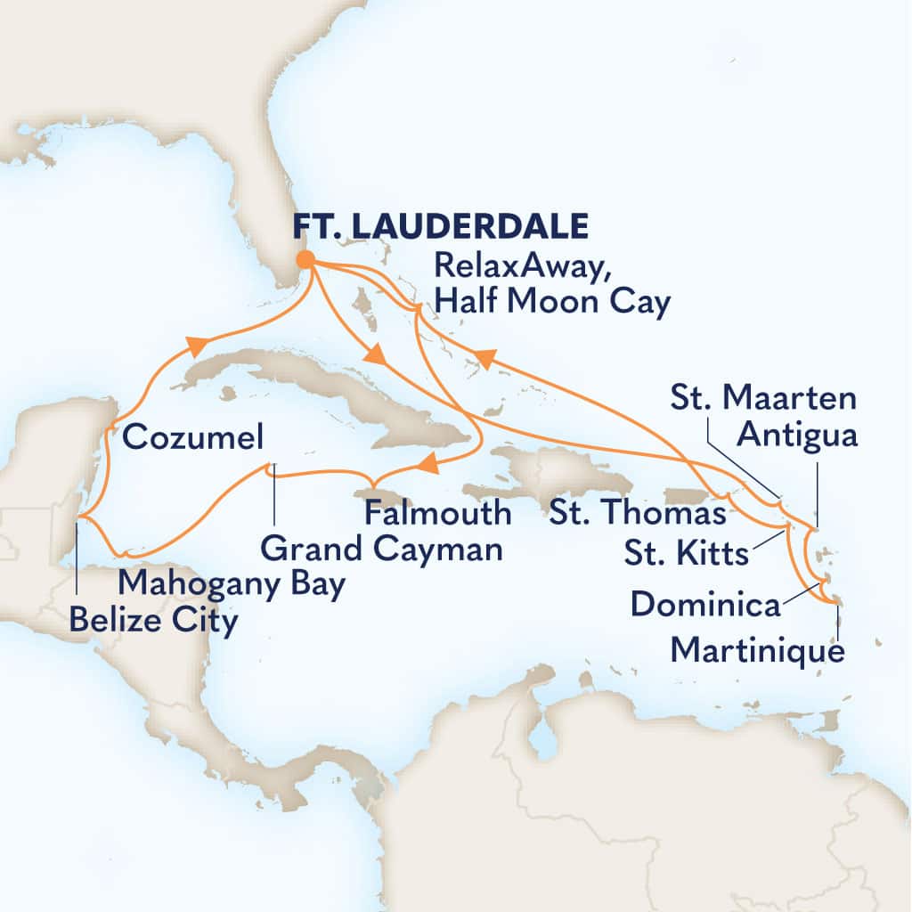carte Etats-Unis & Bahamas & Jamaïque & Caimans & Honduras, 22 jours