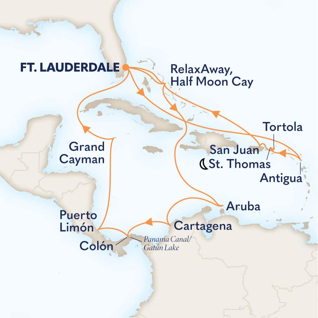 carte Etats-Unis & Antigua-et-Barbuda & îles Vierges des Etats-Unis & îles Vierges britanniques & Porto Rico, 22 jours