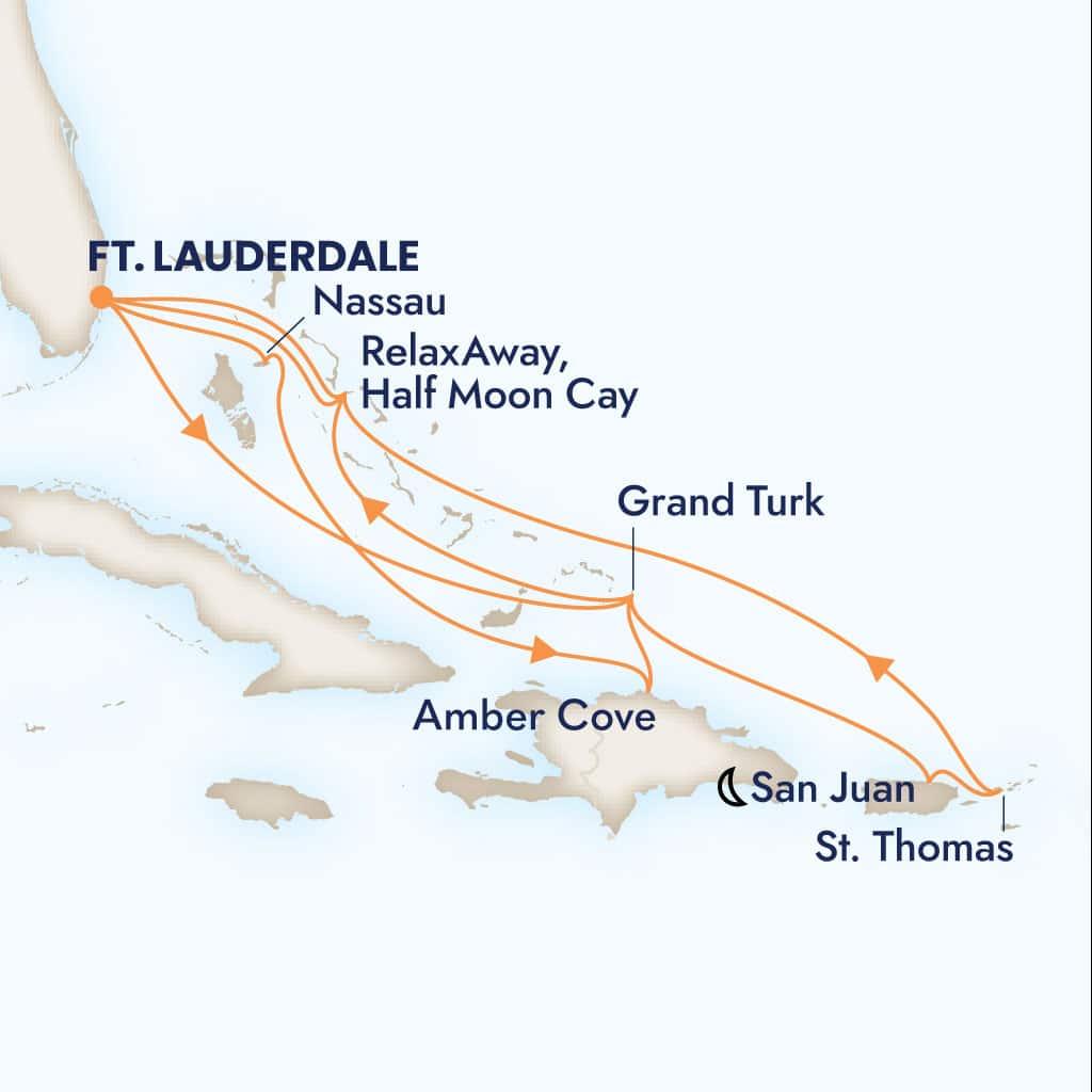 carte Etats-Unis & Bahamas & République dominicaine & îles Turques-et-Caïques & Porto Rico, 15 jours