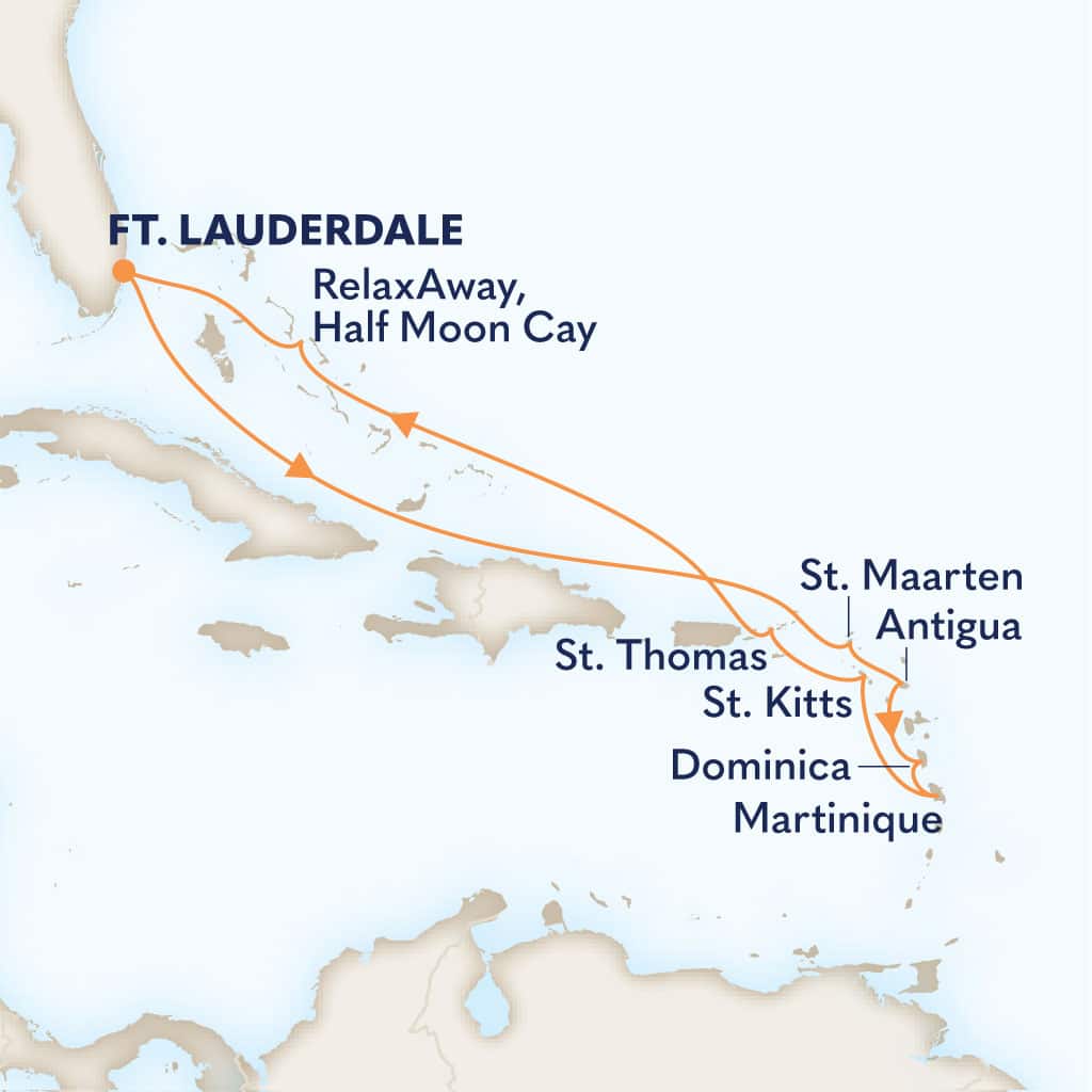 carte Etats-Unis & Saint Martin & Antigua-et-Barbuda & République dominicaine & France, 12 jours