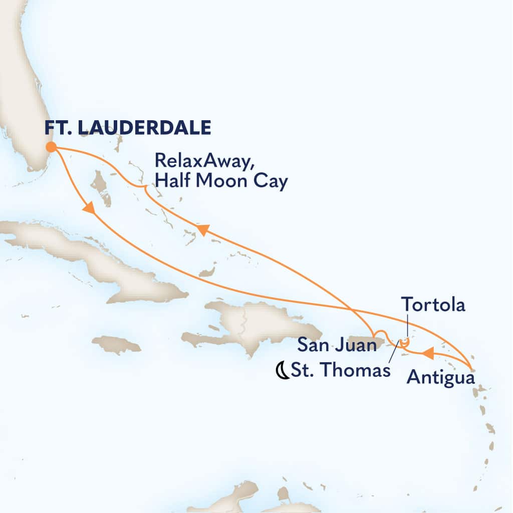 carte Etats-Unis & Antigua-et-Barbuda & îles Vierges des Etats-Unis & îles Vierges britanniques & Porto Rico, 10 jours