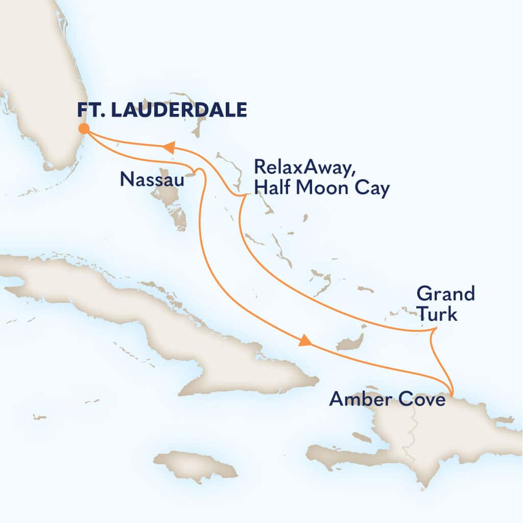 carte Etats-Unis & Bahamas & République dominicaine & îles Turques-et-Caïques, 8 jours