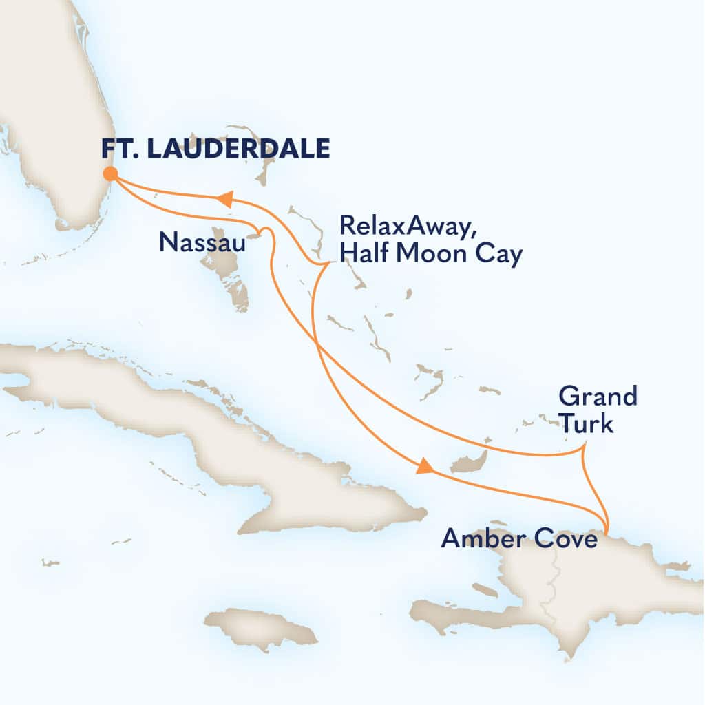 carte Etats-Unis & Bahamas & îles Turques-et-Caïques & République dominicaine, 8 jours