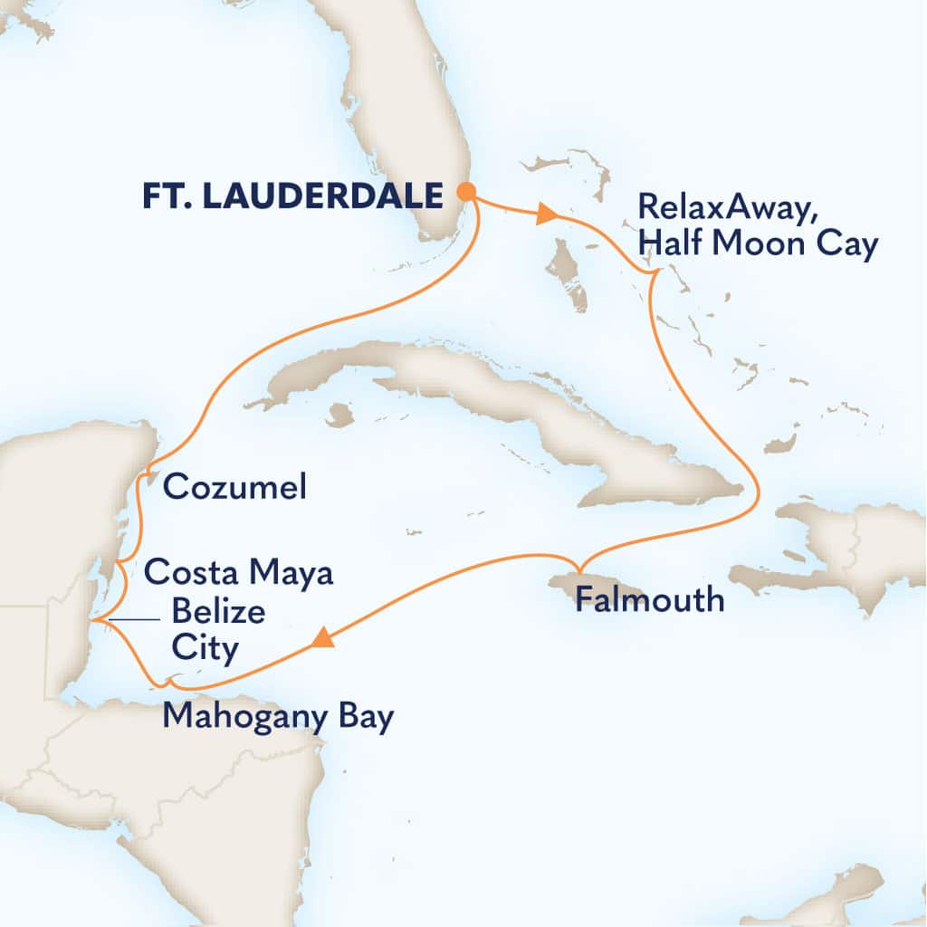 carte Etats-Unis & Bahamas & Jamaïque & Honduras & Belize, 11 jours