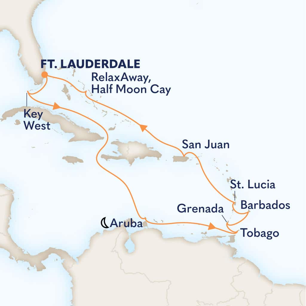 carte Etats-Unis & Aruba & Grenade & Barbade & Sainte-Lucie, 15 jours