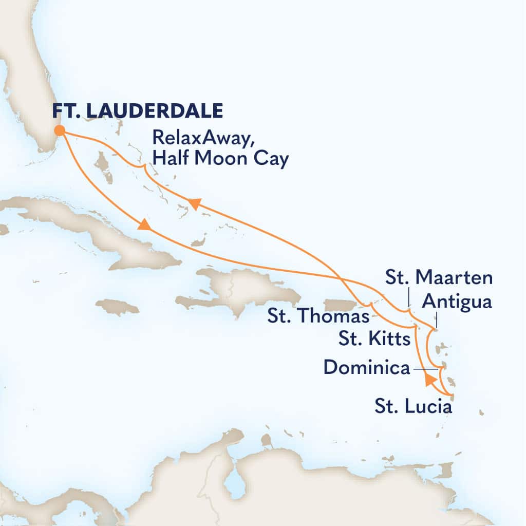carte Etats-Unis & Saint Martin & Antigua-et-Barbuda & République dominicaine & Sainte-Lucie, 12 jours