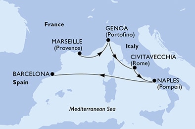carte Méditerranée, 6 jours