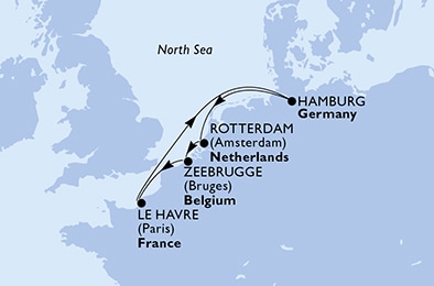 carte Europe du Nord, 7 jours