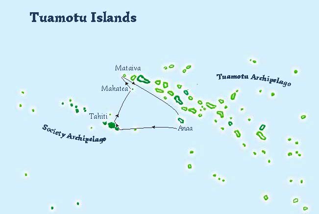 carte *Croisière de 5 jours – Îles Tuamotu – 2026 (sans fret)