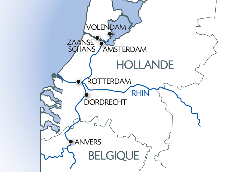carte La Hollande, pays des tulipes (formule port/port), 5 jours - AAV_PP