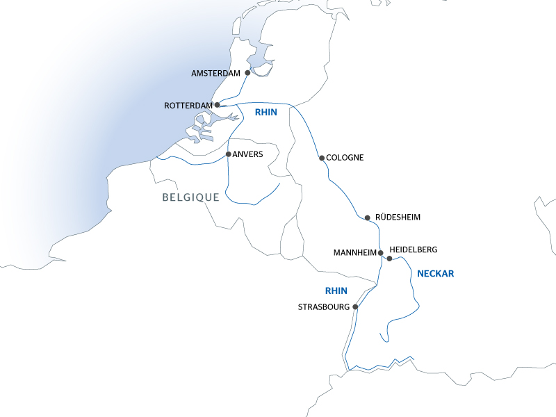 carte La Hollande et la vallée du Rhin romantique (formule port/port), 11 jours - ANS_PP