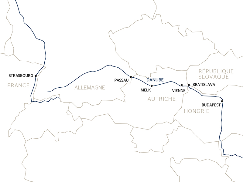 carte Le beau Danube Bleu : un flamboiement de styles (formule port-port), 11 jours - BUV_PP