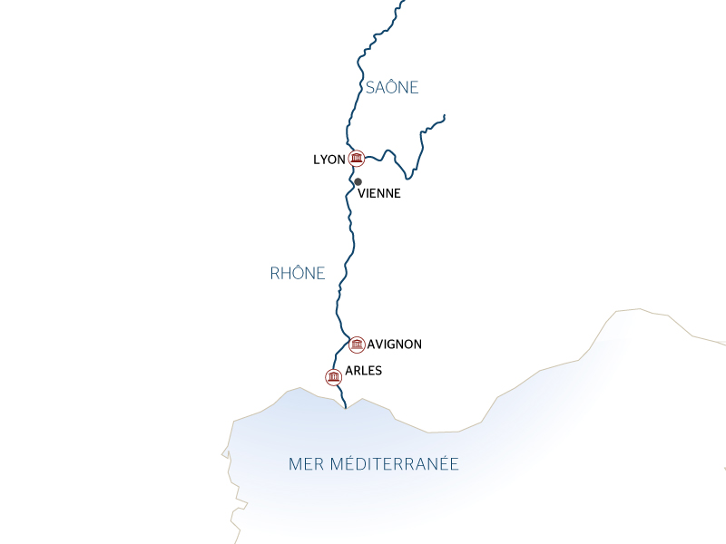 carte Réveillon provençal dans la vallée du Rhône (formule port/port), 5 jours - LNA_PP