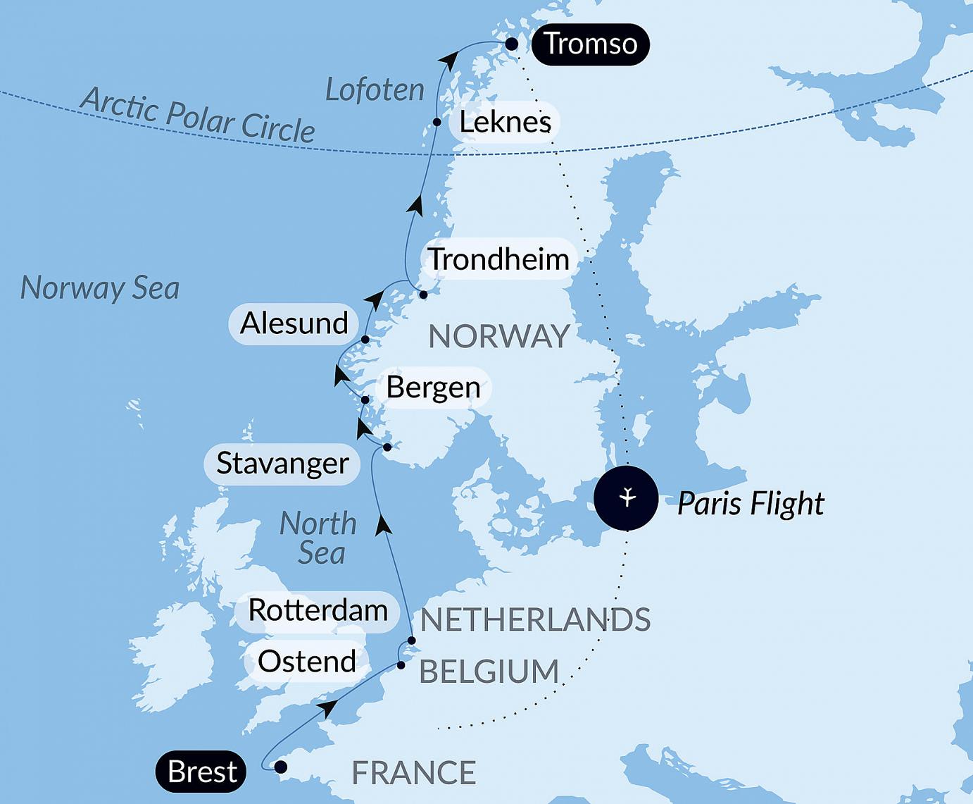carte Trésors des mers du Nord et de Norvège, 12 jours