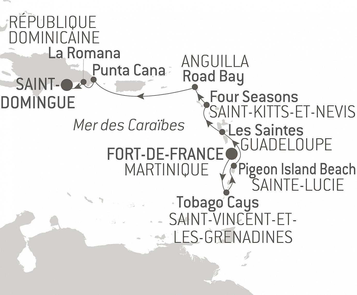 carte De la Martinique à la République dominicaine (option Golf), 11 jours