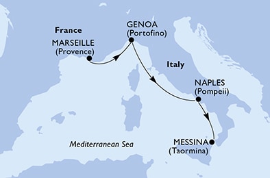 carte Méditerranée, 4 jours