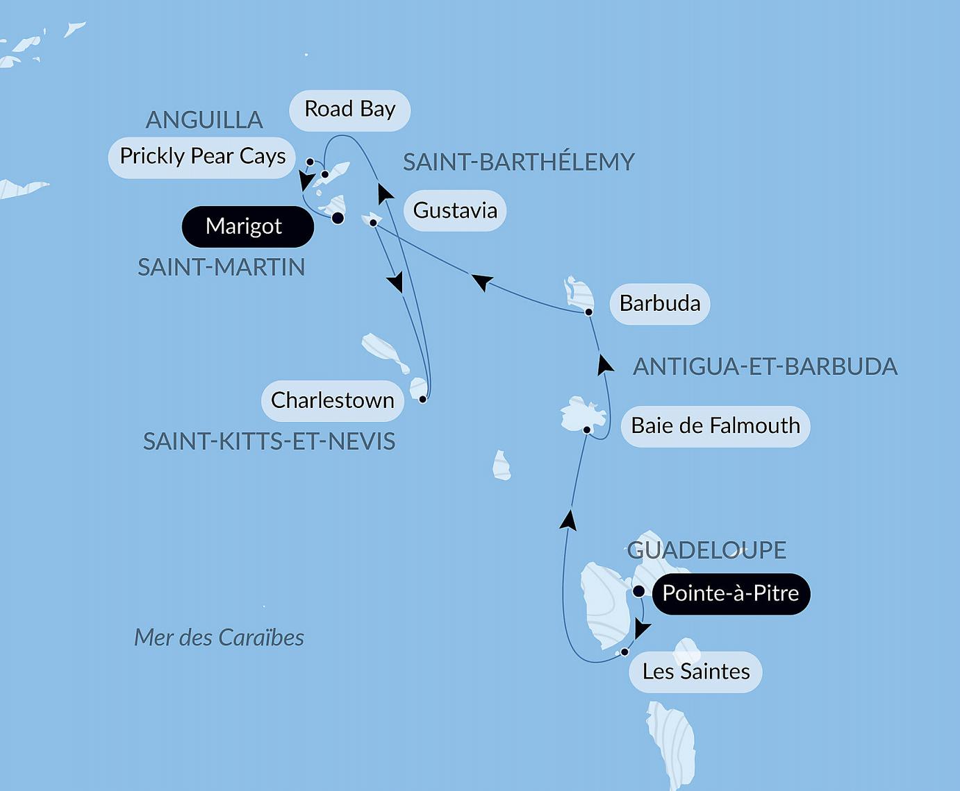 carte Histoire et culture dans les bijoux des Caraïbes, 8 jours