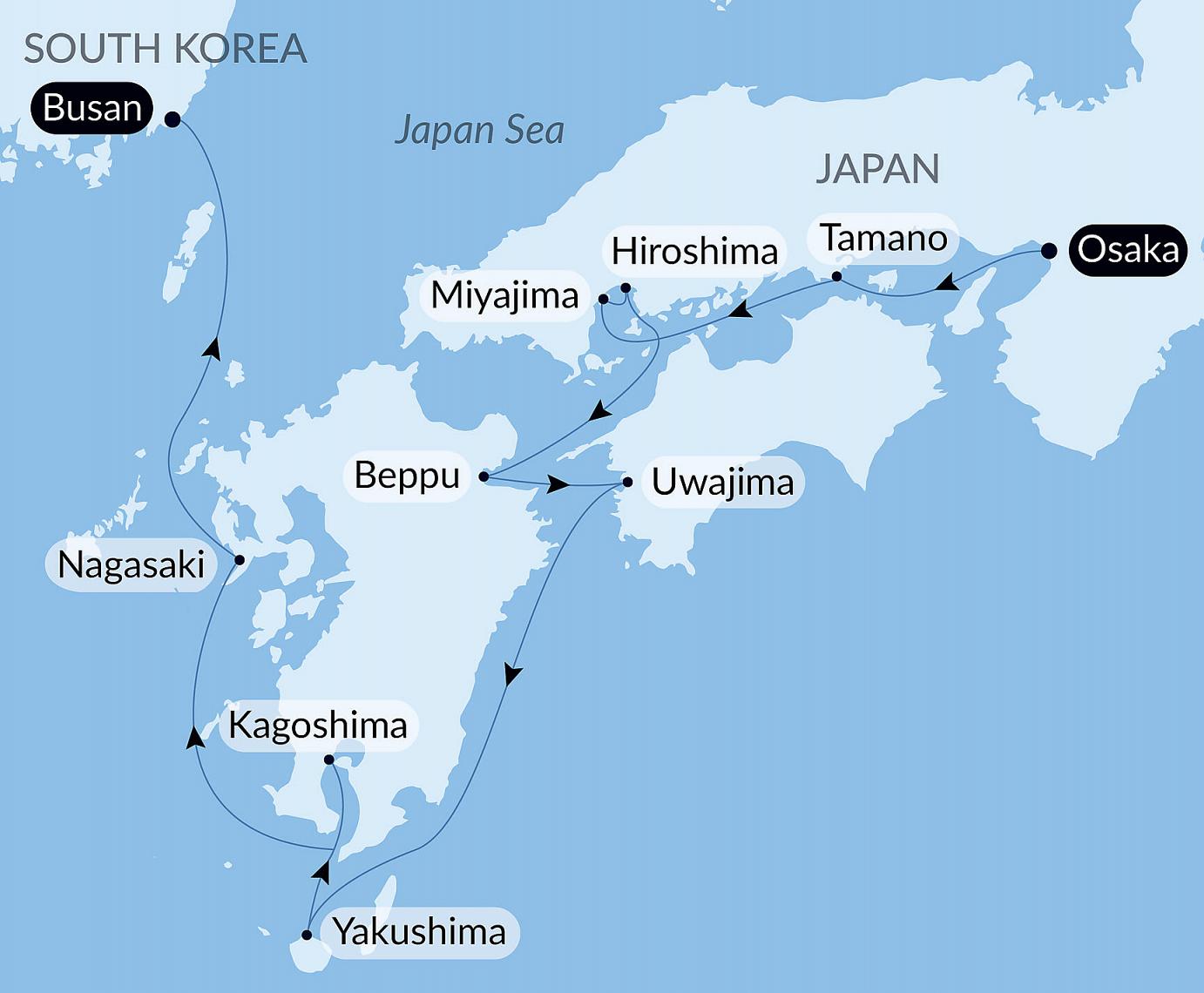 carte L'essentiel du Japon, 9 jours