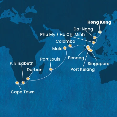 carte *Tronçon tour du monde 30 jours