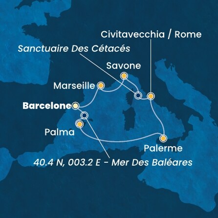 carte Méditerranée, 9 jours