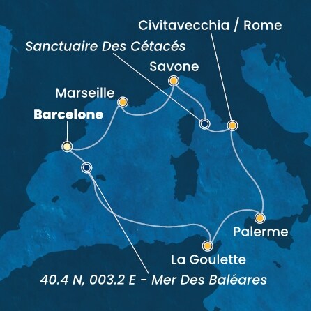 carte Méditerranée, 8 jours