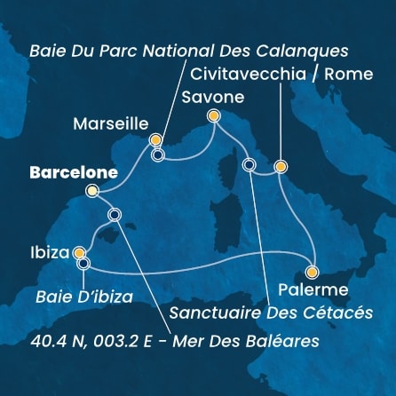 carte Méditerranée, 8 jours