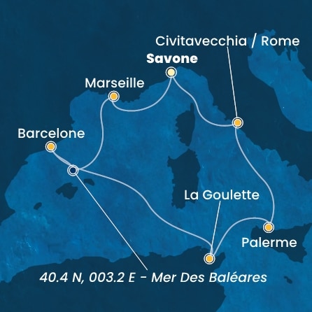 carte Méditerranée, 8 jours