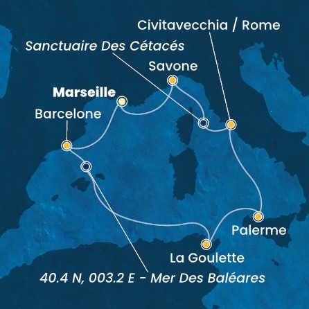 carte Méditerranée, 8 jours