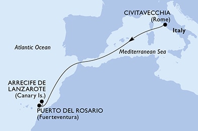 carte Méditerranée, 6 jours