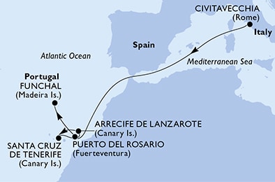 carte Méditerranée, 9 jours