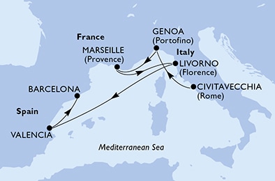 carte Méditerranée, 7 jours