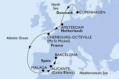 carte Europe du Nord, 10 jours