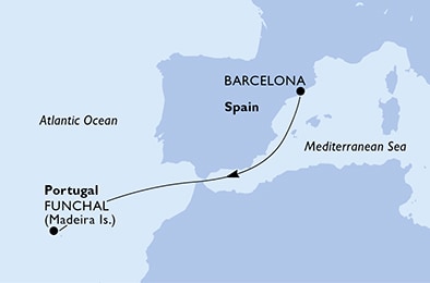 carte Barcelona, Funchal, 4 jours