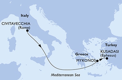 carte Italie, Gr?ce, Turquie, 4 jours