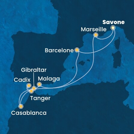 carte Méditerranée, 11 jours
